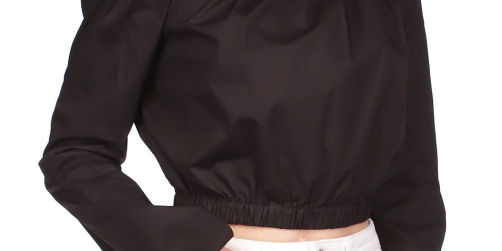 Michael Kors Women's Poplin Off The Shoulder Top Black