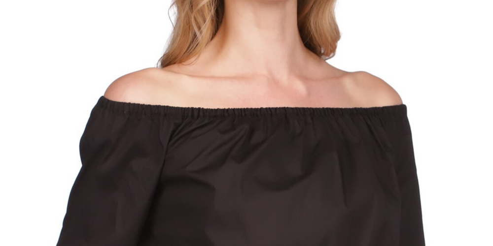 Michael Kors Women's Poplin Off The Shoulder Top Black