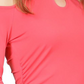 Michael Kors Women's Cold Shoulder Keyhole Top Pink