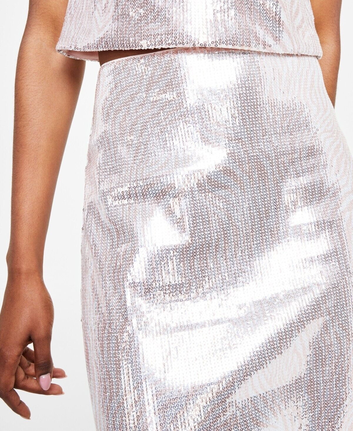 Michael Michael Kors Women's Sequined Zebra-Print A-Line Midi Skirt Size LARGE