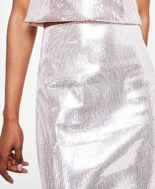 Michael Michael Kors Women's Sequined Zebra-Print A-Line Midi Skirt Size LARGE