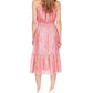 Michael Kors Women's Metallic Zebra Chain Halter Dress Pink Size Large