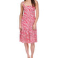 Michael Kors Women's Large Soft Zebra Midi Dress Pink