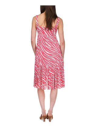 Michael Kors Women's Large Soft Zebra Midi Dress Pink