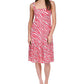 Michael Kors Women's Large Soft Zebra Midi Dress Pink