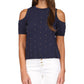 Michael Michael Kors Women's Studded Cold-Shoulder Top Size S