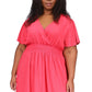 Michael Kors Women's Solid Hank Hem Dress Pink Size 2X