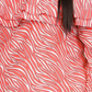 Michael Kors Women's Zebra Print Ruffled Peasant Top Pink