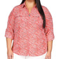 Michael Kors Women's Zebra Print Shirt Pink Size 3X