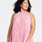 Michael Kors Women's Zebra Pleated Chain Top Pink