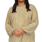 Michael Kors Women's Chain Neck Long Sleeve Top Yellow Size 0X