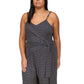 Michael Kors Women's Printed Side Tie Jumpsuit Blue Size 1X