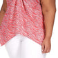 Michael Kors Women's Zebra Print Chain Trim Top Pink Size 3X