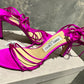 Jimmy Choo Women's Strappy High Heel Sandals Pink Size 8