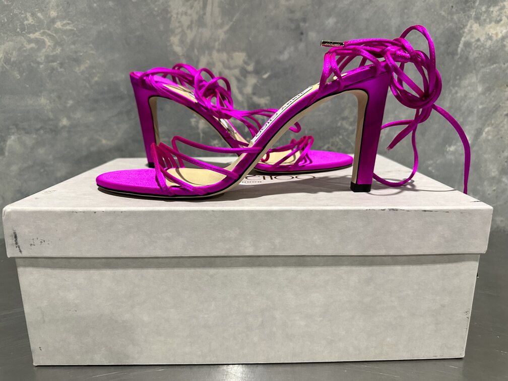 Jimmy Choo Women's Strappy High Heel Sandals Pink Size 8