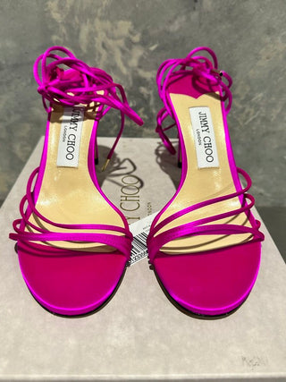 Jimmy Choo Women's Strappy High Heel Sandals Pink Size 8