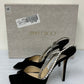 Jimmy Choo Women's Saeda 100 Suede Embellished High Heel Sandals Black Size 10