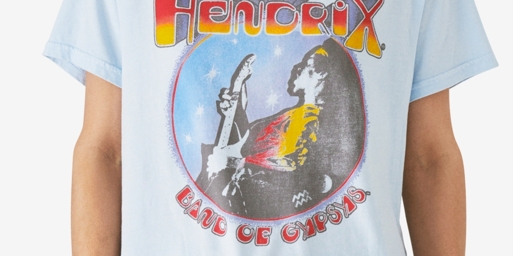 Lucky Brand Women's Jimi Hendrix Graphic Tee Blue Size Small