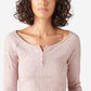 Lucky Brand Women's Rib Knit Cloud Henley Top Pink Size XX-Large