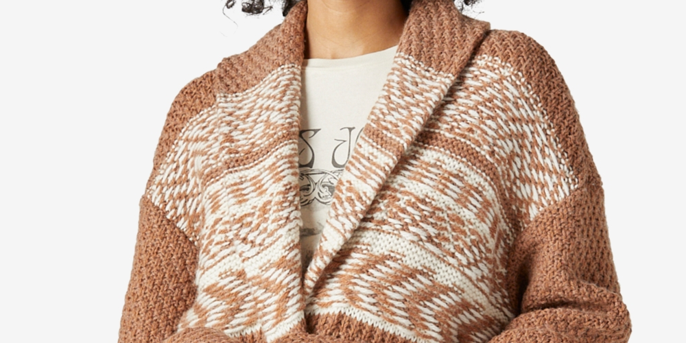 Lucky Brand Women's Fair Isle Sweater Brown Size Small