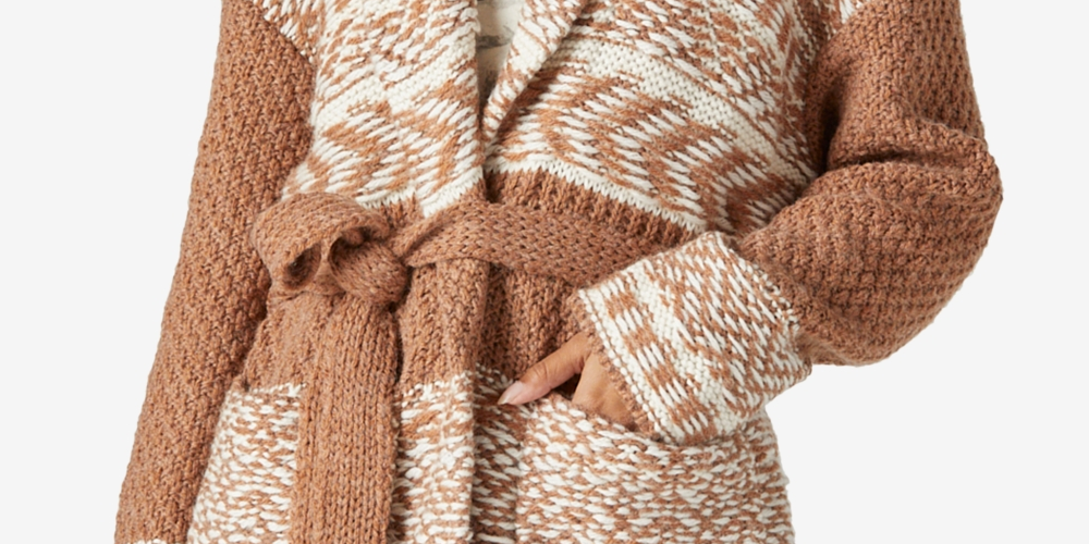 Lucky Brand Women's Fair Isle Sweater Brown Size Small
