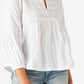 Lucky Brand Women's Embroidered Popover Blouse White Size XX-Large