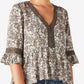 Lucky Brand Women's Floral Lace Edge Top Green Size X-Large