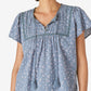 Lucky Brand Women's Pintuck Ladder Stitch Top Blue Size Small