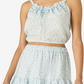 Lucky Brand Women's Floral Ruffle Cotton Skirt Blue Size X-Small