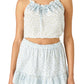 Lucky Brand Women's Printed Tie Front Camisoles Tank Top Blue Size Large