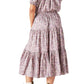 Lucky Brand Women's Floral Smocked Waist Maxi Dress Red Size Medium