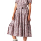Lucky Brand Women's Floral Smocked Waist Maxi Dress Red Size Medium
