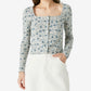 Lucky Brand Women's Pointelle Cardigan Top Blue Size Large