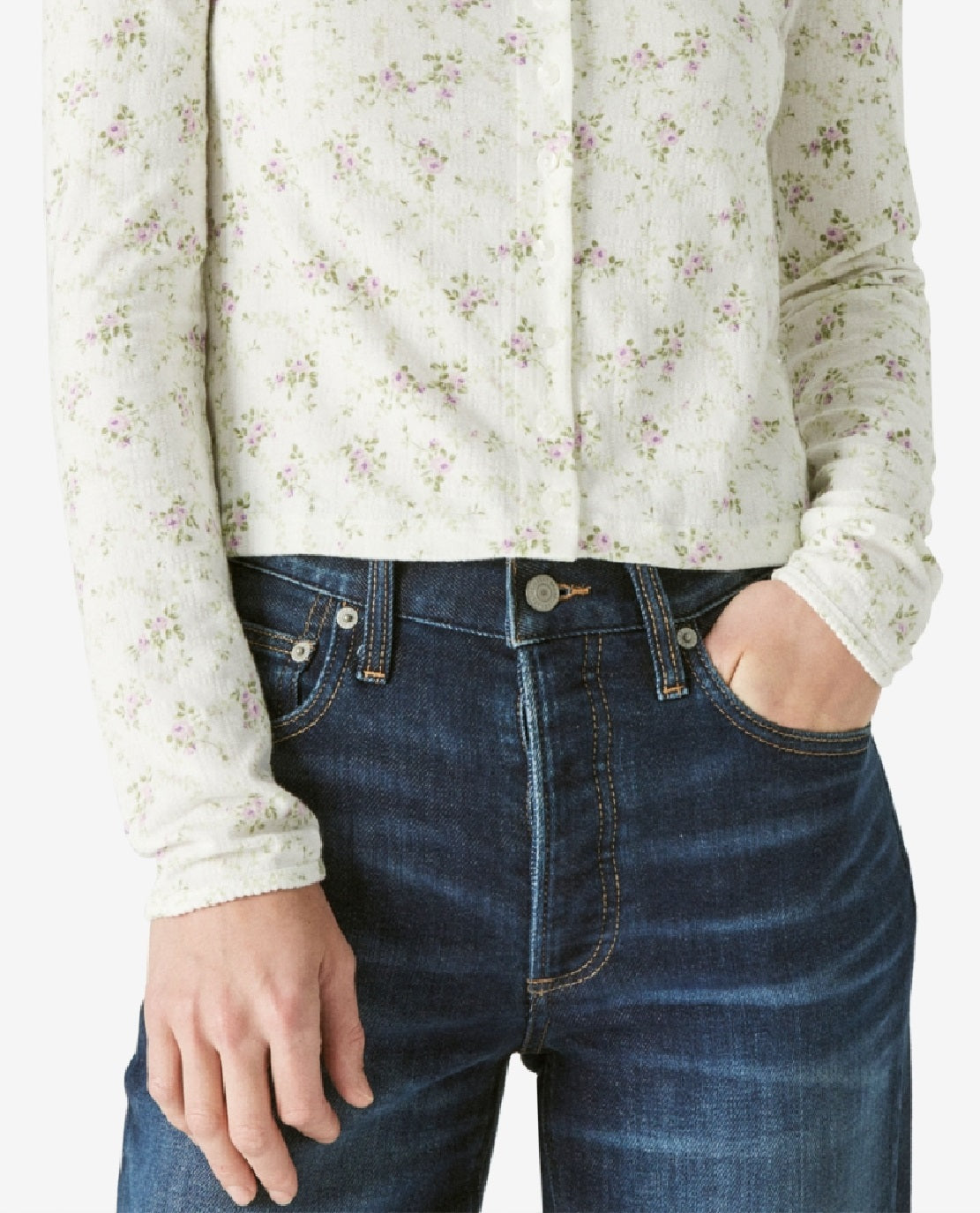 Lucky Brand Women's Pointelle Cardigan Top White Size X-Large