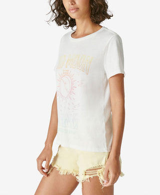 Lucky Brand Women's Bad Moon Rising Graphic Tee White Size X-Small
