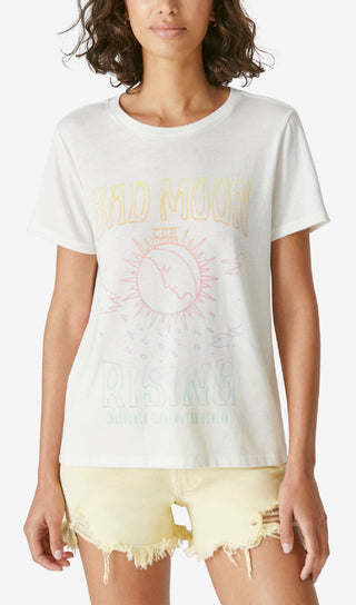 Lucky Brand Women's Bad Moon Rising Graphic Tee White Size Medium