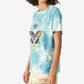 Lucky Brand Women's Butterfly Geo Graphic Boyfriend Tee Blue