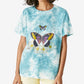 Lucky Brand Women's Butterfly Geo Graphic Boyfriend Tee Blue