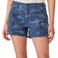 Lucky Brand Women's Frayed Hem Cotton Utility Shorts Blue Size 32