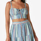 Lucky Brand Women's Matchback Stripe Corset Camisole Blue Size X-Small