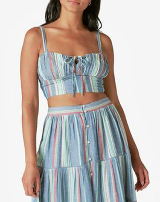 Lucky Brand Women's Matchback Stripe Corset Camisole Blue Size X-Small