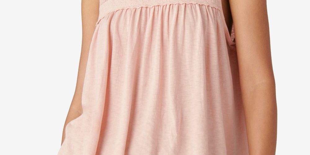 Lucky Brand Women's Lace Trim Tank Pink Size X-Large