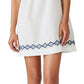 Lucky Brand Women's Embroidered Cotton & Linen Shift Minidress White Size X-Small