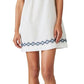 Lucky Brand Women's Embroidered Cotton & Linen Shift Minidress White Size X-Large