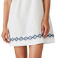 Lucky Brand Women's Embroidered Cotton & Linen Shift Minidress White Size X-Large