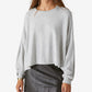 Lucky Brand Women's Stripe Cloud Jersey Pullover Gray Size Large
