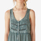 Lucky Brand Women's Pintuck Cotton Tank Top Green Size Large