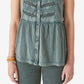 Lucky Brand Women's Pintuck Cotton Tank Top Green Size Large