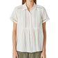 Lucky Brand Women's Lace Inset Cotton Button Up Shirt White Size Medium