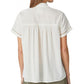 Lucky Brand Women's Lace Inset Cotton Button Up Shirt White Size Medium